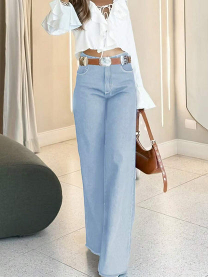 Pantalon maxi en jean à taille élastique - Floorah