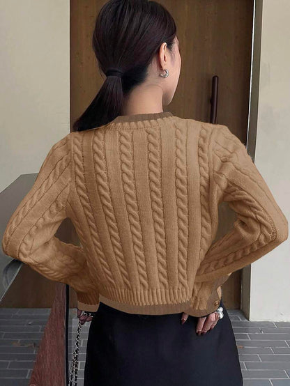 Pull tricoté élégant avec bordure contrastée - Floorah