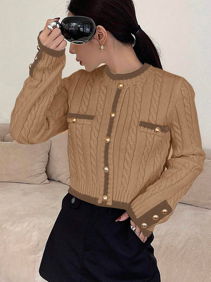 Pull tricoté élégant avec bordure contrastée - Floorah