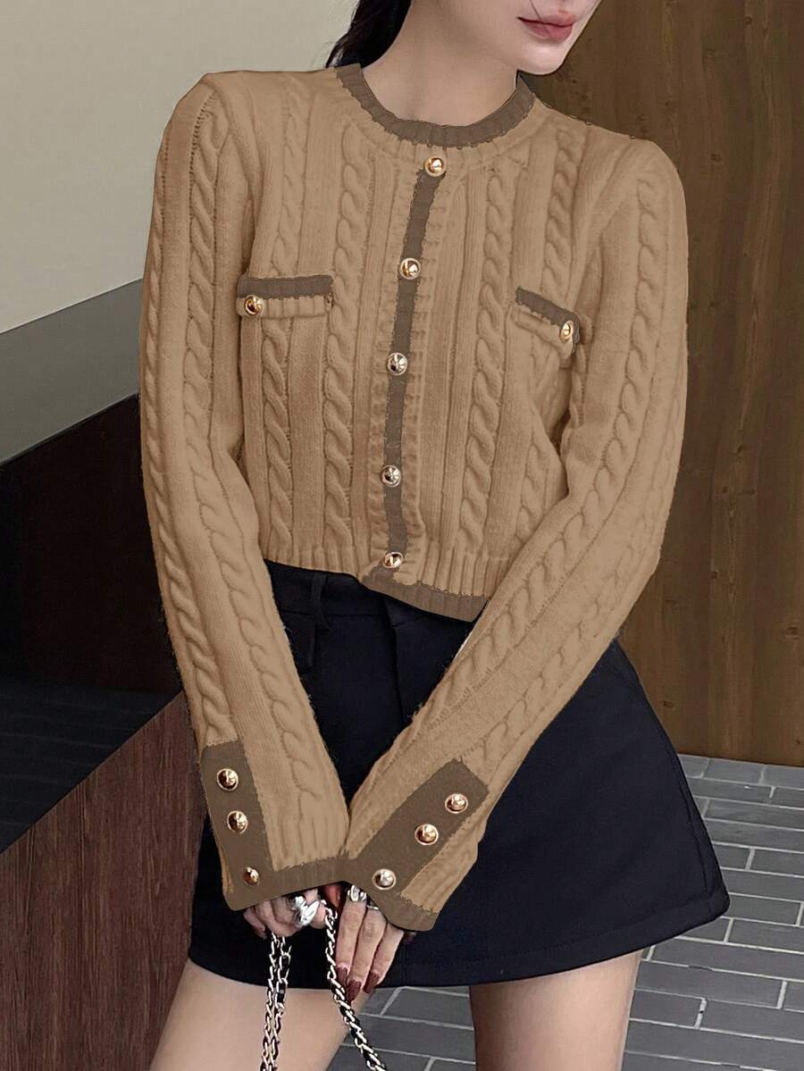 Pull tricoté élégant avec bordure contrastée - Floorah