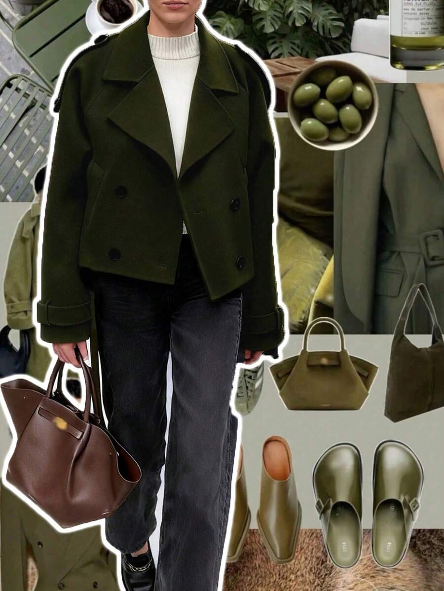 Manteau casual à double boutonnage à manches longues - Floorah