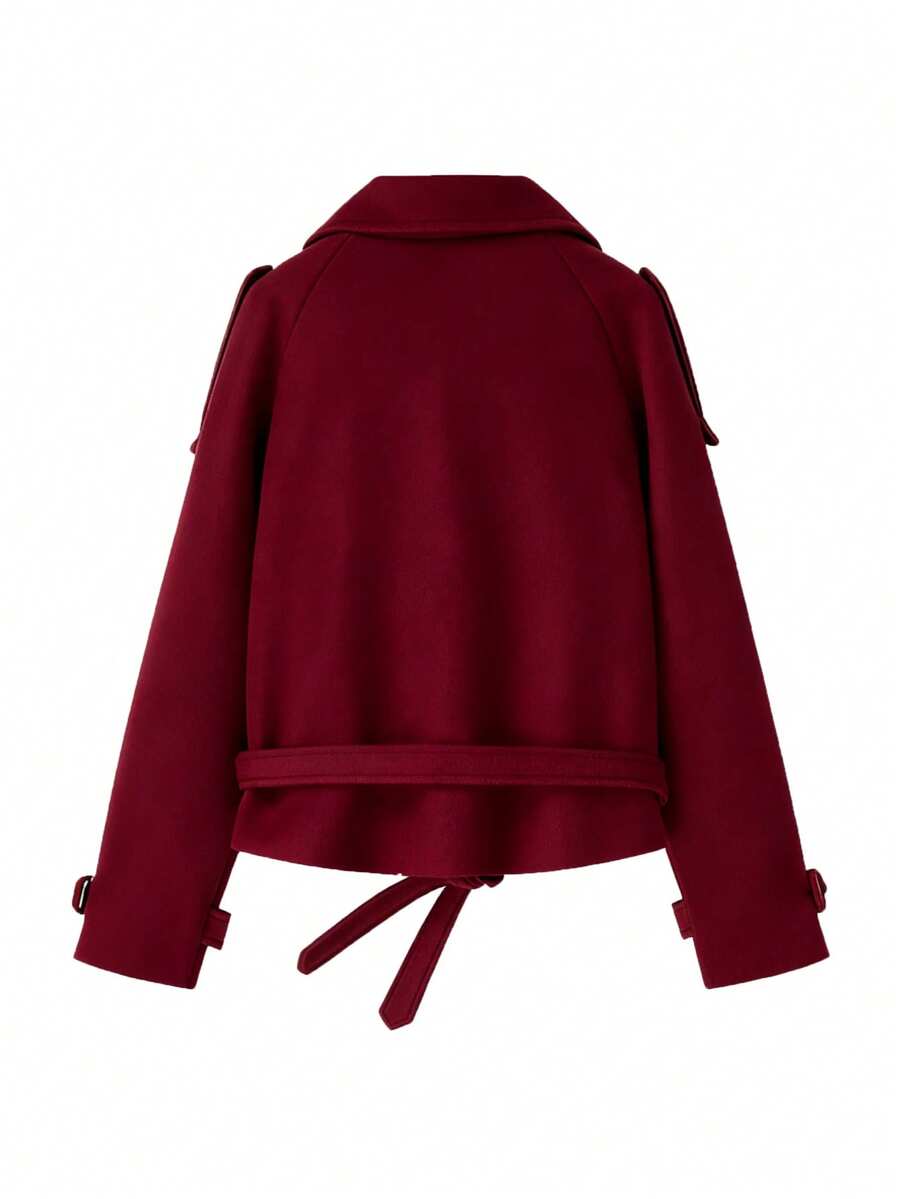 Veste courte décontractée et ample à double boutonnage avec revers - Floorah