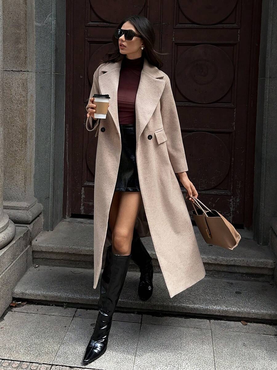 MOOSTA Manteau long décontracté à revers - Floorah