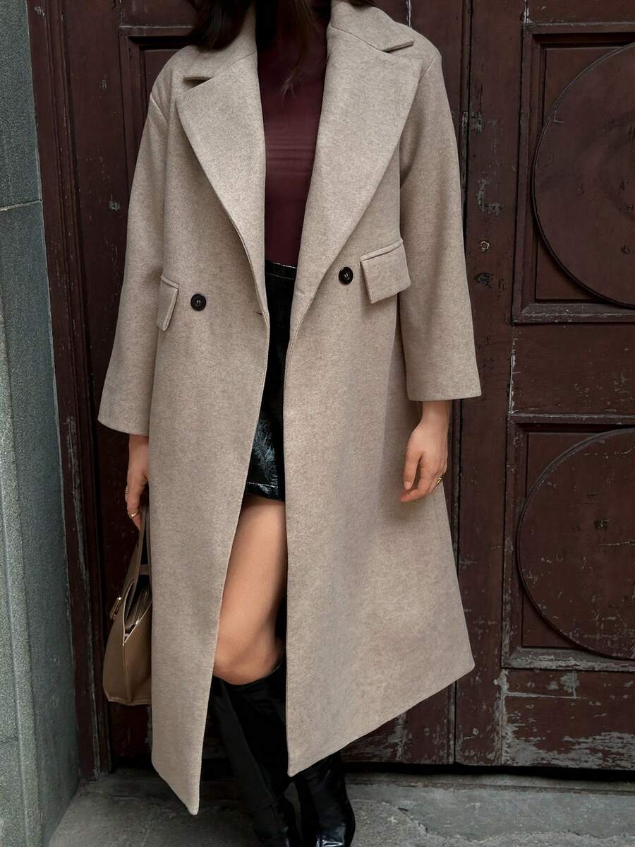 MOOSTA Manteau long décontracté à revers - Floorah