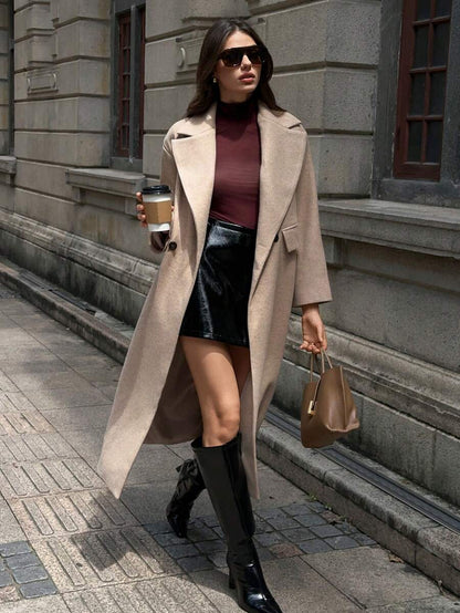 MOOSTA Manteau long décontracté à revers - Floorah