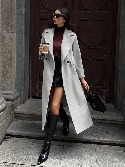 MOOSTA Manteau long décontracté à revers - Floorah