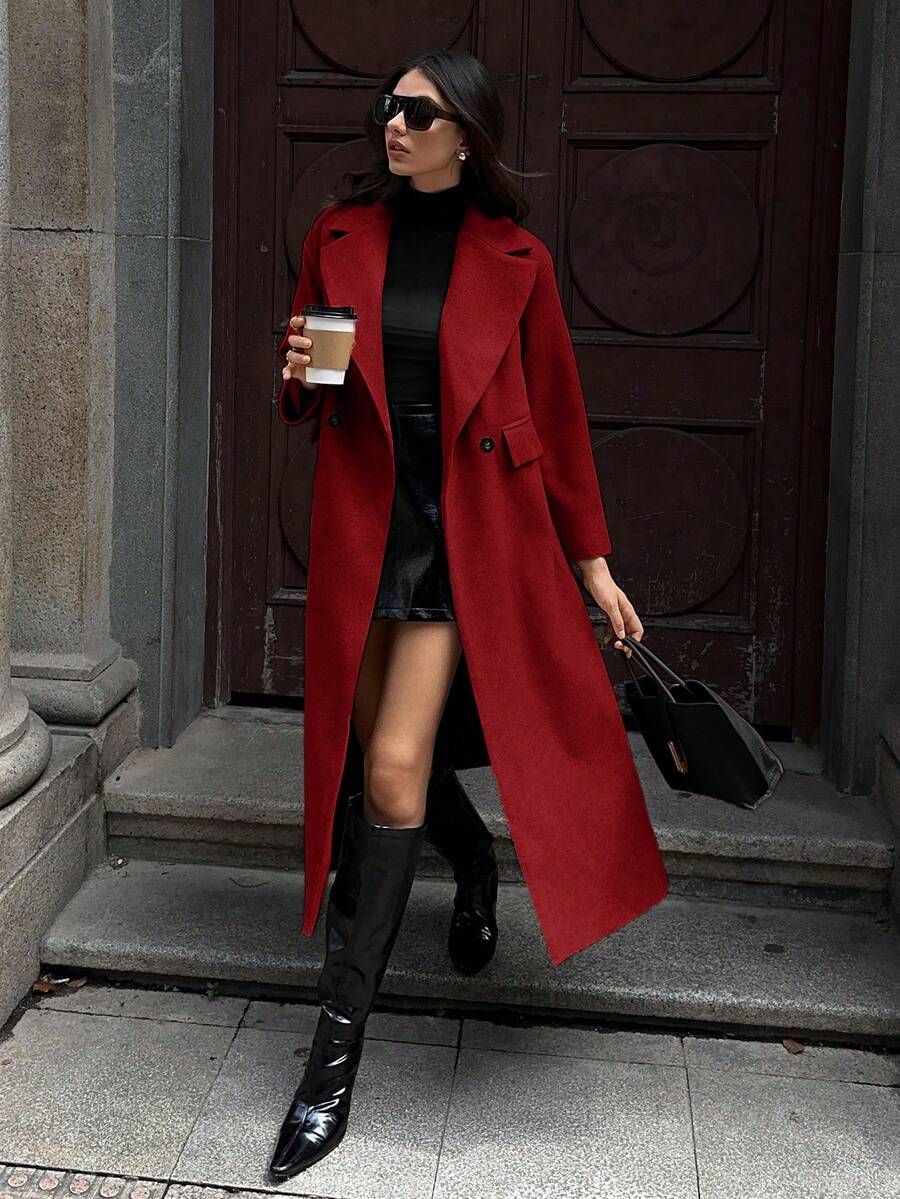 MOOSTA Manteau long décontracté à revers - Floorah