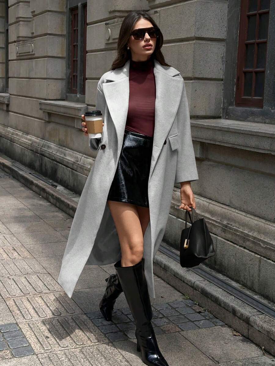 MOOSTA Manteau long décontracté à revers - Floorah