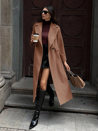 MOOSTA Manteau long décontracté à revers - Floorah