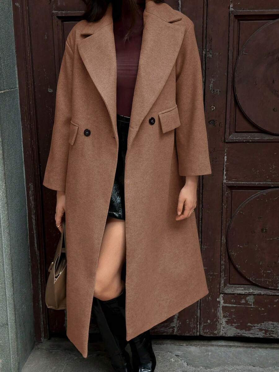 MOOSTA Manteau long décontracté à revers - Floorah