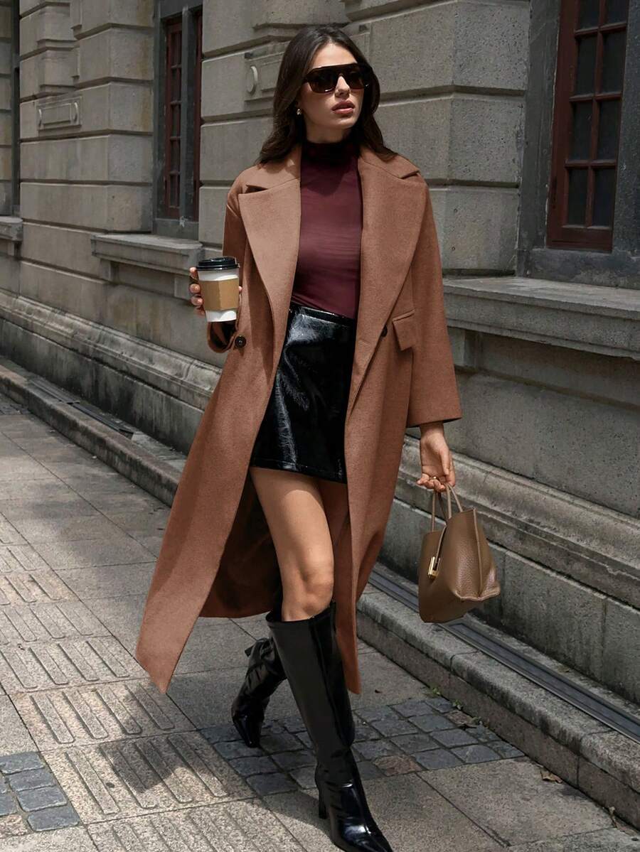 MOOSTA Manteau long décontracté à revers - Floorah