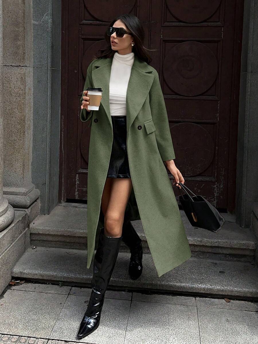 MOOSTA Manteau long décontracté à revers - Floorah