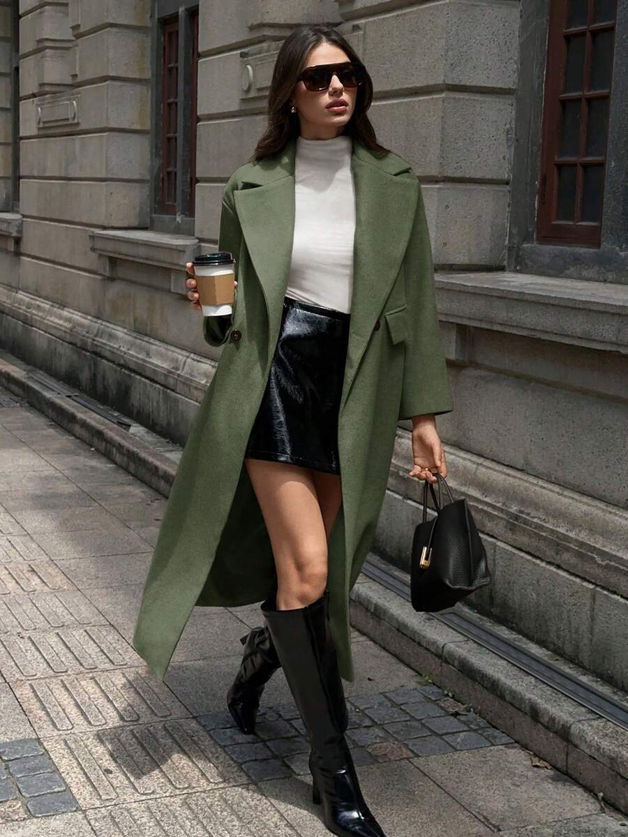 MOOSTA Manteau long décontracté à revers - Floorah