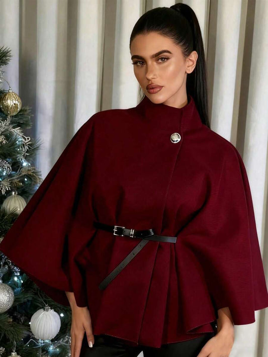 Un manteau court élégant et à la mode de couleur unie - Floorah