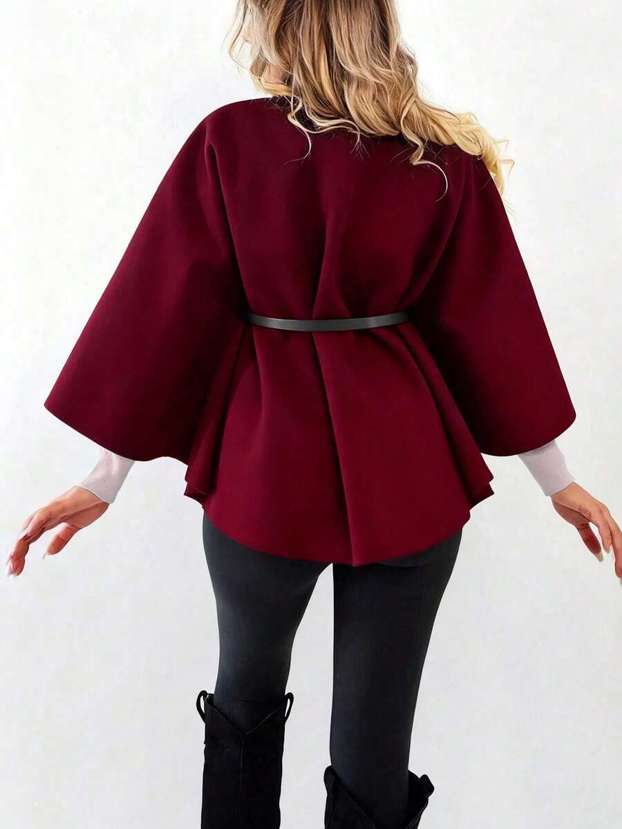 Un manteau court élégant et à la mode de couleur unie - Floorah