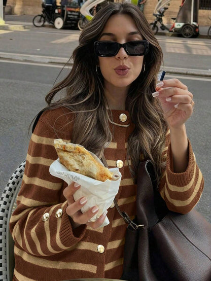 Cardigan vintage à boutonnage simple - Floorah