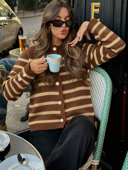 Cardigan vintage à boutonnage simple - Floorah