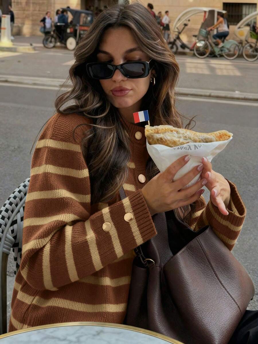 Cardigan vintage à boutonnage simple - Floorah