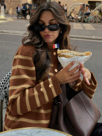 Cardigan vintage à boutonnage simple - Floorah