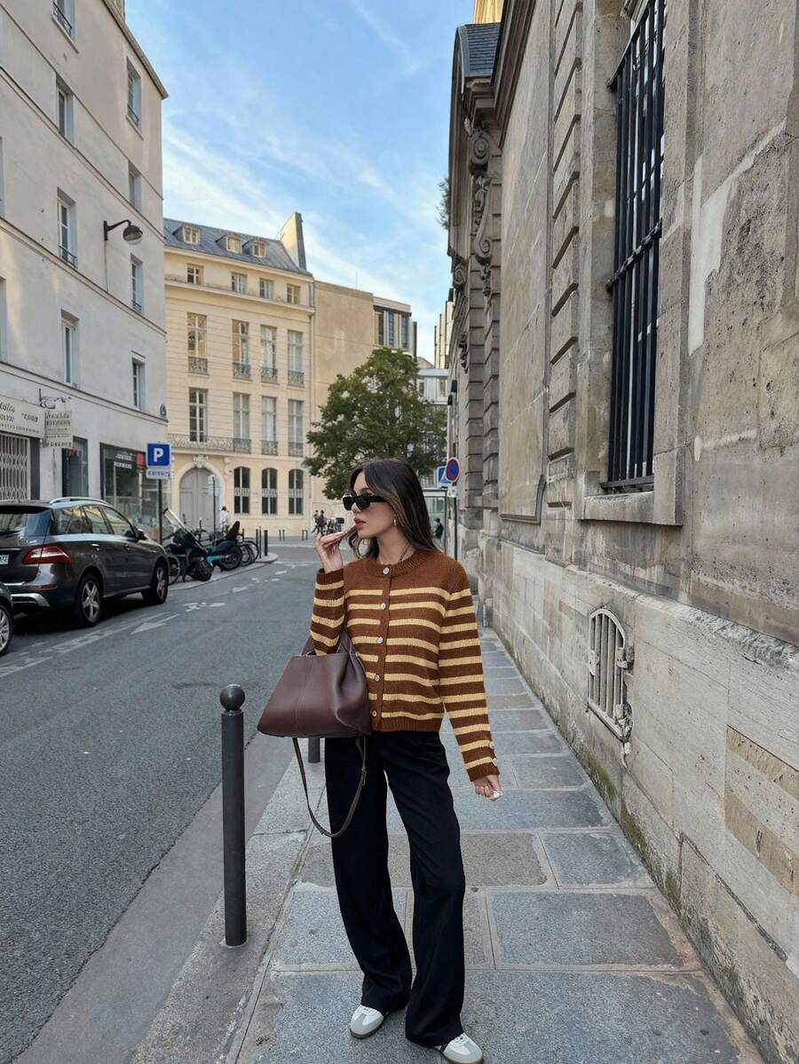 Cardigan vintage à boutonnage simple - Floorah