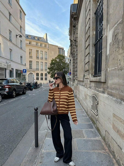 Cardigan vintage à boutonnage simple - Floorah