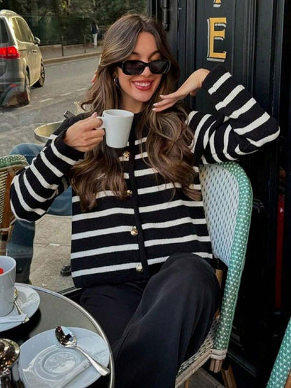 Cardigan vintage à boutonnage simple - Floorah