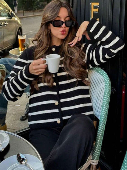 Cardigan vintage à boutonnage simple - Floorah