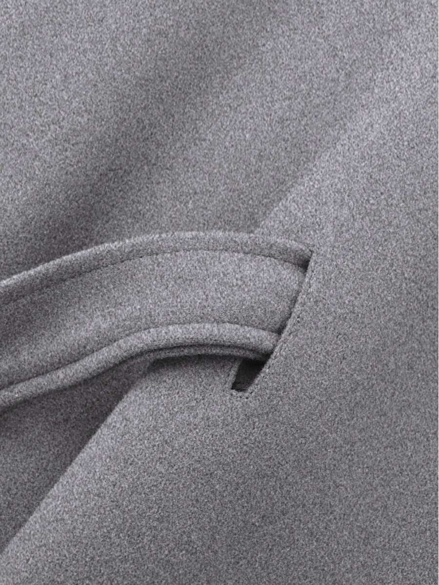 Manteau en laine à boutons devant et ceinture à la taille - Floorah