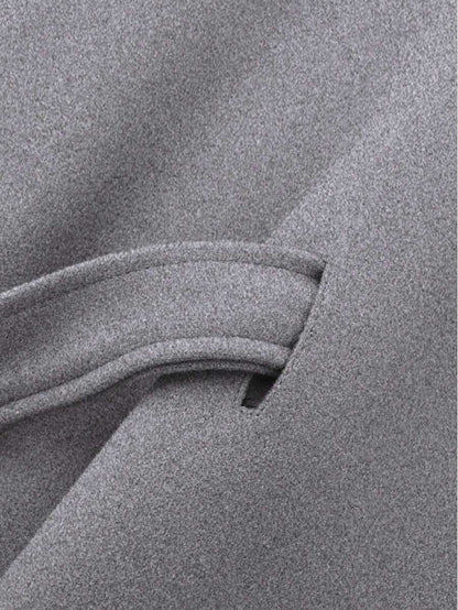 Manteau en laine à boutons devant et ceinture à la taille - Floorah