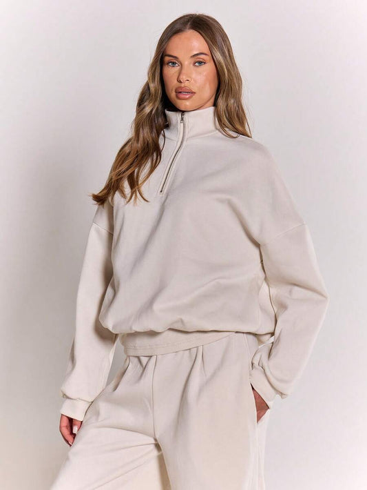 MUSERA Sweat-shirt oversize à demi-zip - Floorah