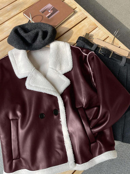 Veste en fausse fourrure de mouton bicolore - Floorah