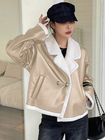 Veste en fausse fourrure de mouton bicolore - Floorah