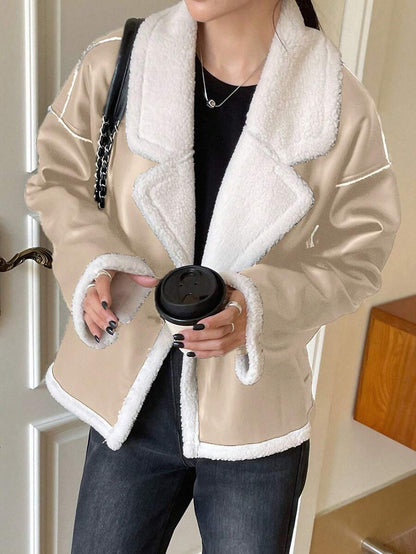 Veste en fausse fourrure de mouton bicolore - Floorah