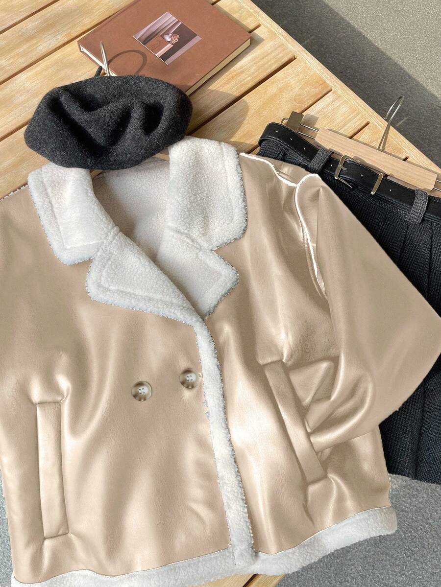 Veste en fausse fourrure de mouton bicolore - Floorah