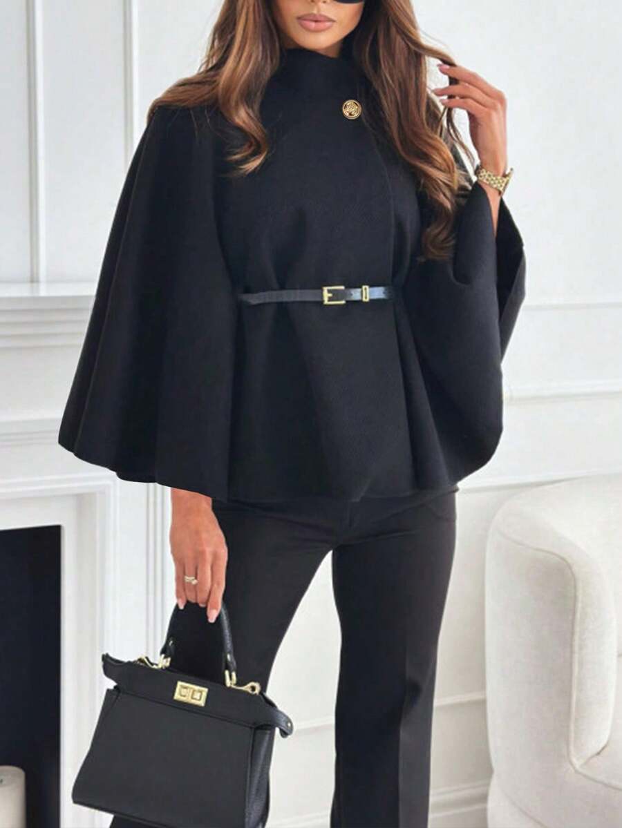 Un manteau court élégant et à la mode de couleur unie - Floorah