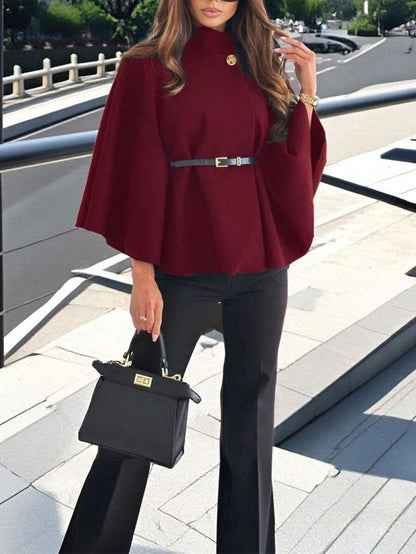 Un manteau court élégant et à la mode de couleur unie - Floorah