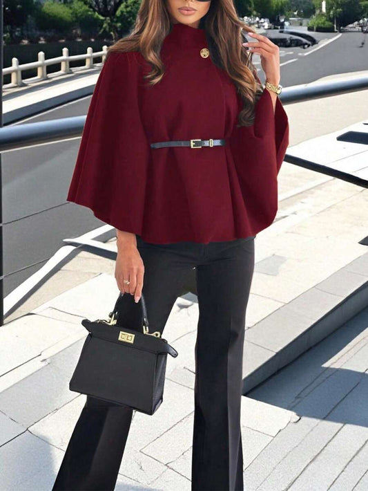 Un manteau court élégant et à la mode de couleur unie - Floorah