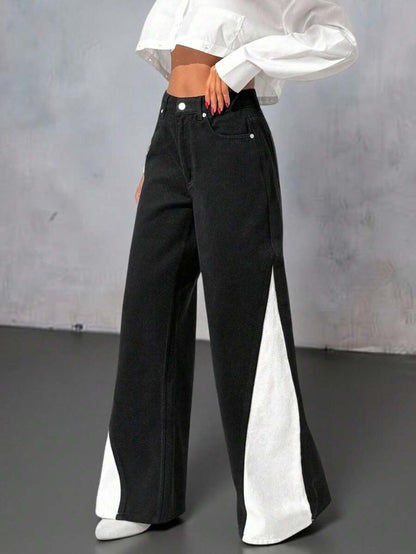 EURMUSE Jean taille haute jambes évasées - Floorah