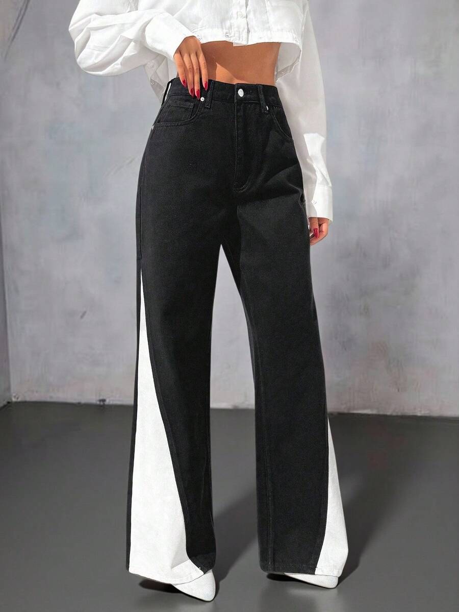 EURMUSE Jean taille haute jambes évasées - Floorah