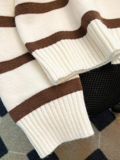 Nouveau pull à col rond rayé pour l'automne/hiver - Floorah