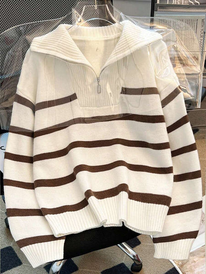 Nouveau pull à col rond rayé pour l'automne/hiver - Floorah