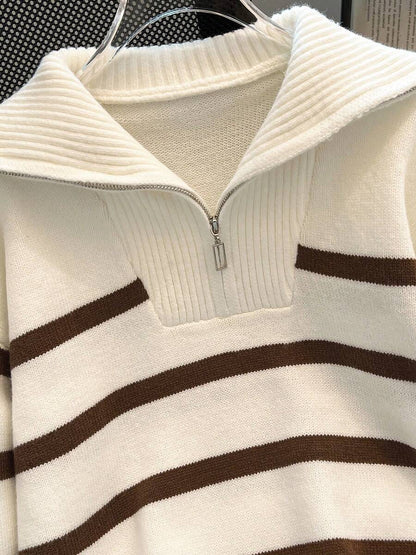 Nouveau pull à col rond rayé pour l'automne/hiver - Floorah