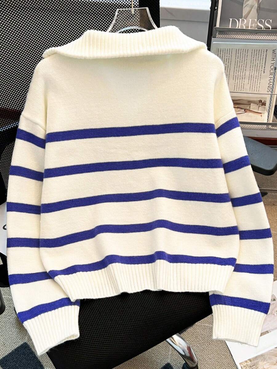 Nouveau pull à col rond rayé pour l'automne/hiver - Floorah