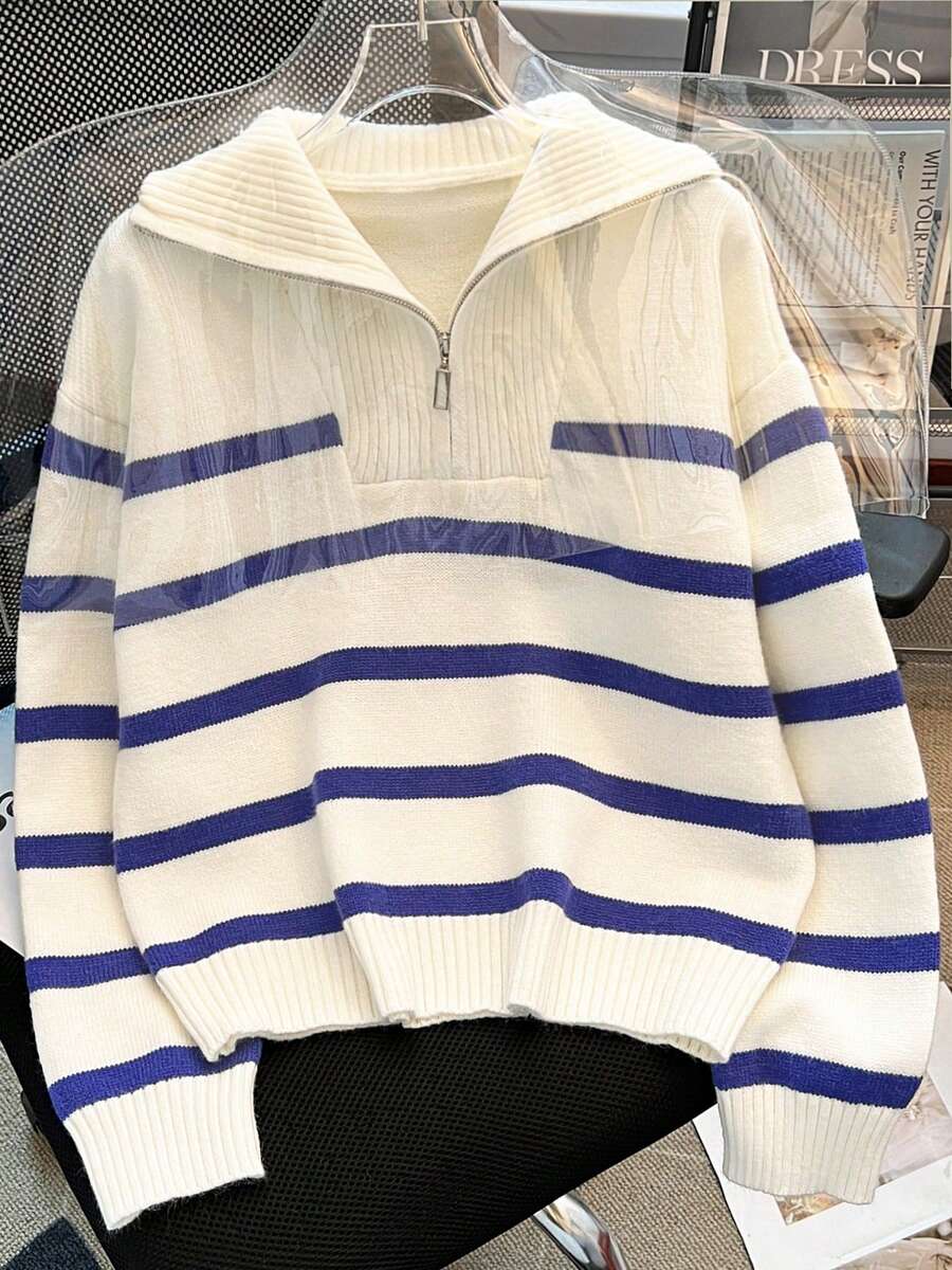 Nouveau pull à col rond rayé pour l'automne/hiver - Floorah