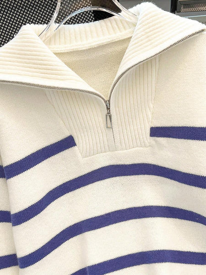 Nouveau pull à col rond rayé pour l'automne/hiver - Floorah