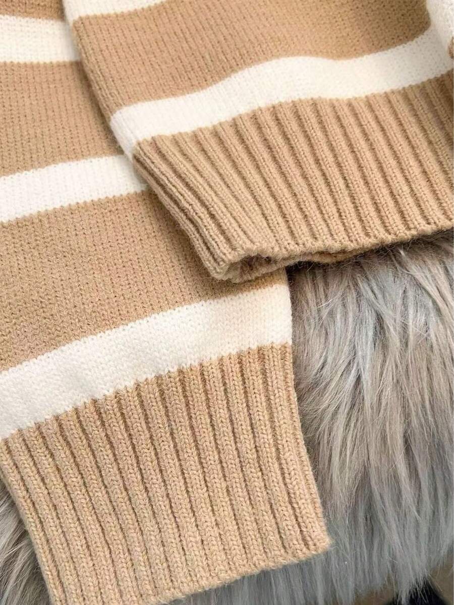 Nouveau pull à col rond rayé pour l'automne/hiver - Floorah