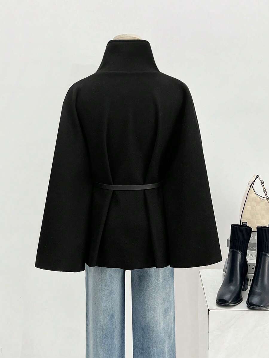 Un manteau court élégant et à la mode de couleur unie - Floorah