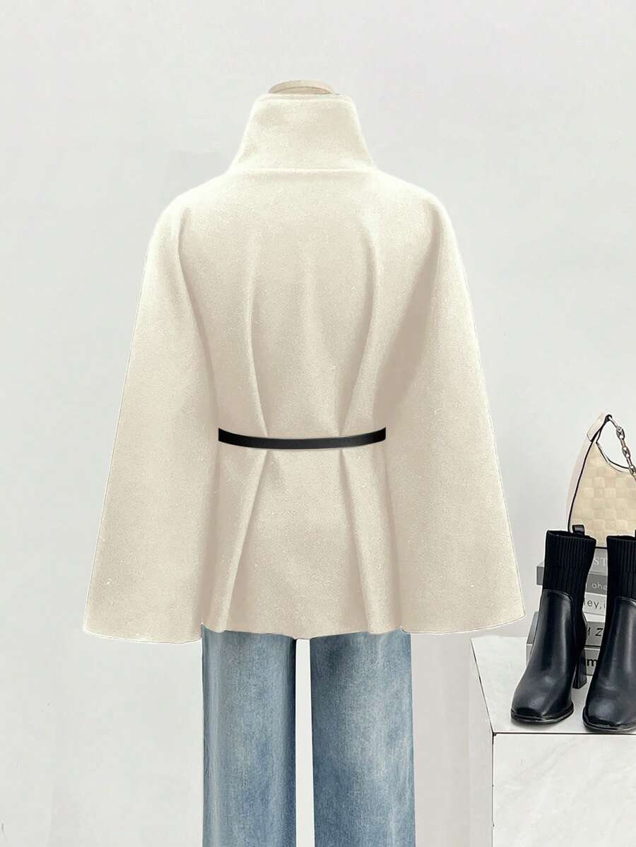 Un manteau court élégant et à la mode de couleur unie - Floorah