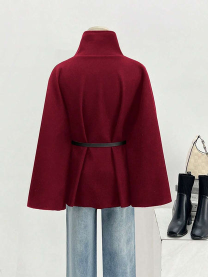 Un manteau court élégant et à la mode de couleur unie - Floorah