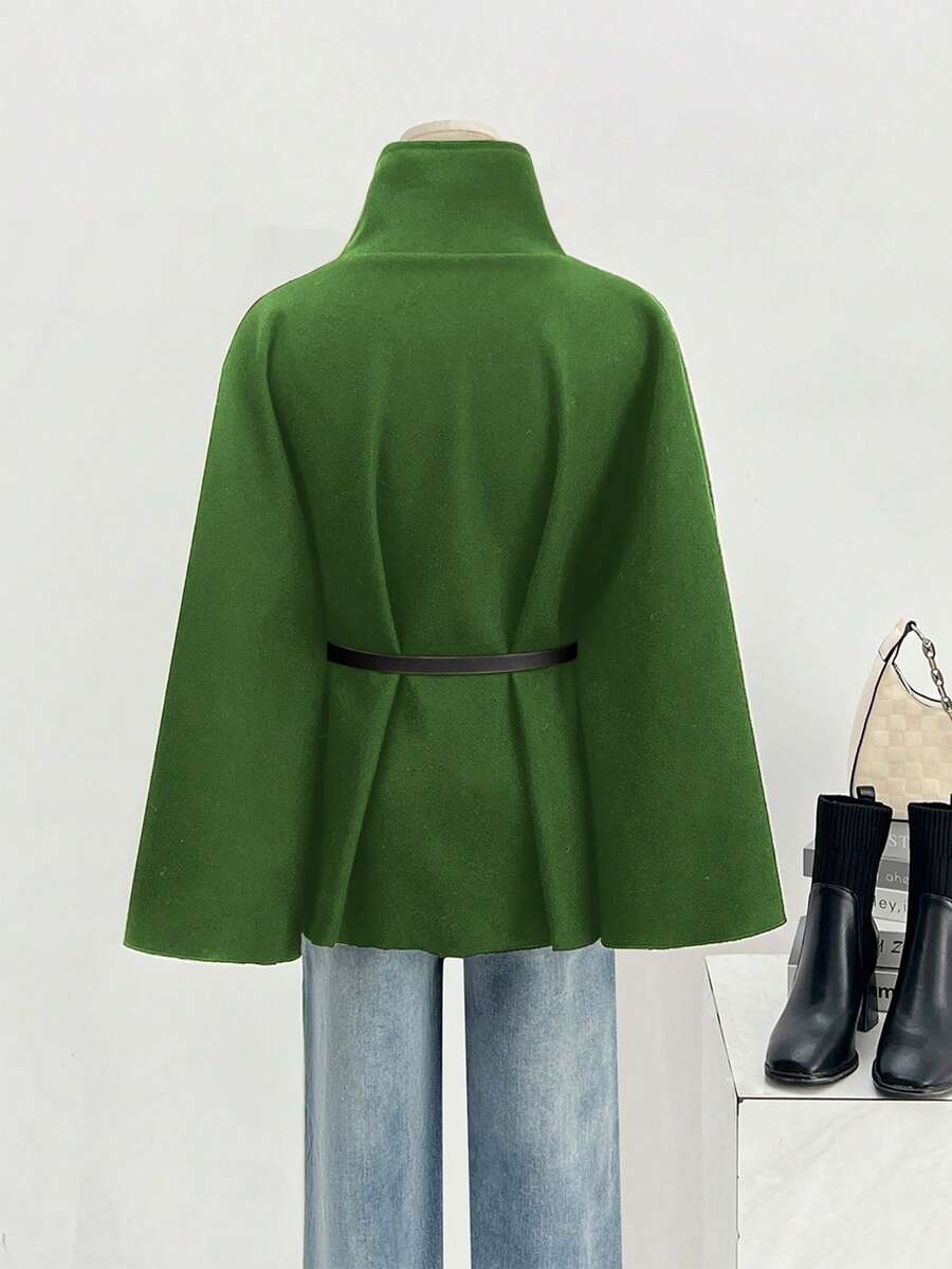 Un manteau court élégant et à la mode de couleur unie - Floorah